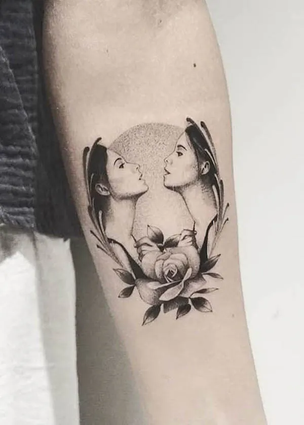 Realism Gemini girls tattoo by @luckysnoho