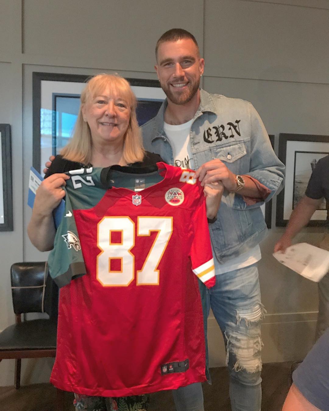 Travis Kelce and his mother Donna