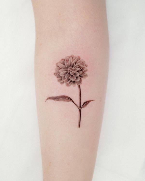 Dainty dahlia tattoo