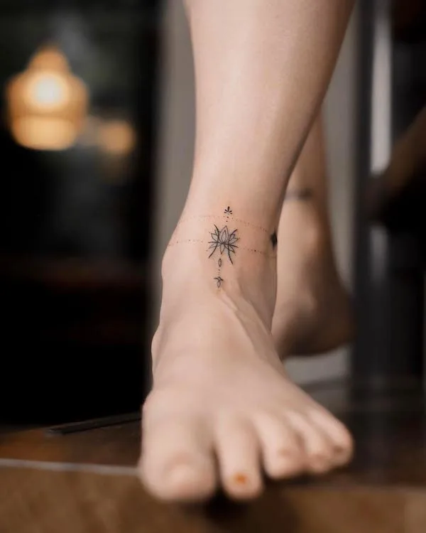 Small symbolic tattoo on the ankle by @the_moderndayhippie_tattoo