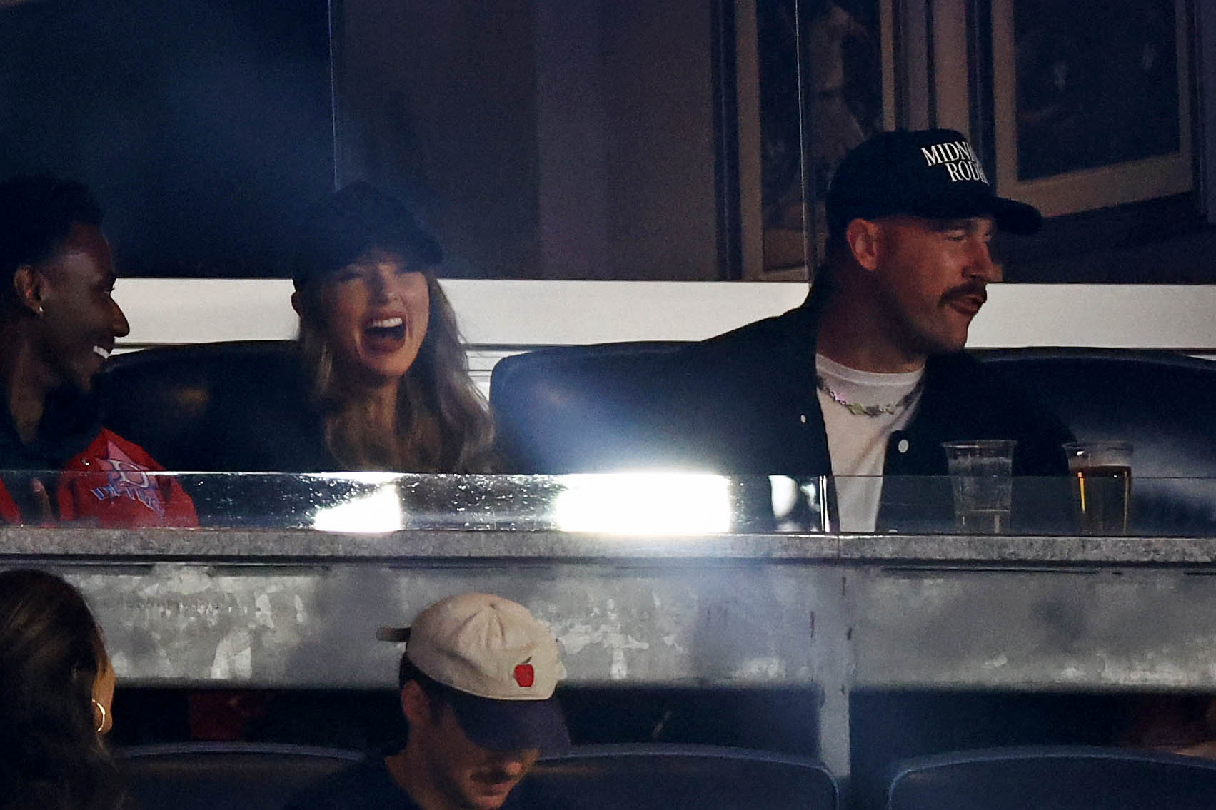 Taylor Swift and Travis Kelce at an MLB Playoff game in New York on Oct. 14, 2024