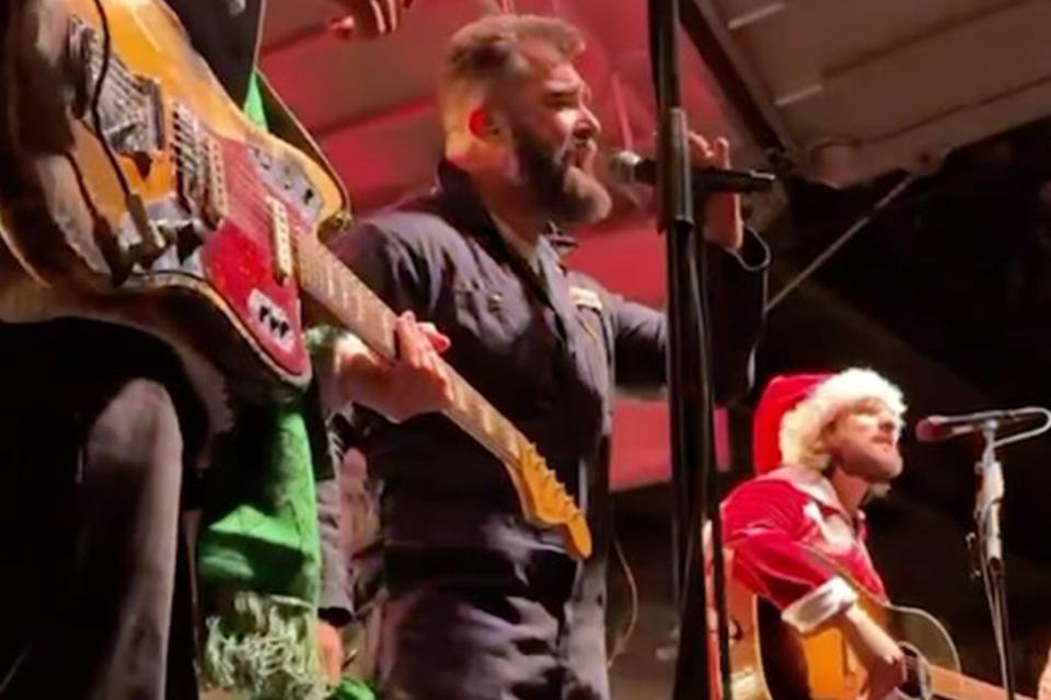 Philadelphia Eagles/Instagram Jason Kelce performing with Mt. Joy on Thursday, Nov. 14.