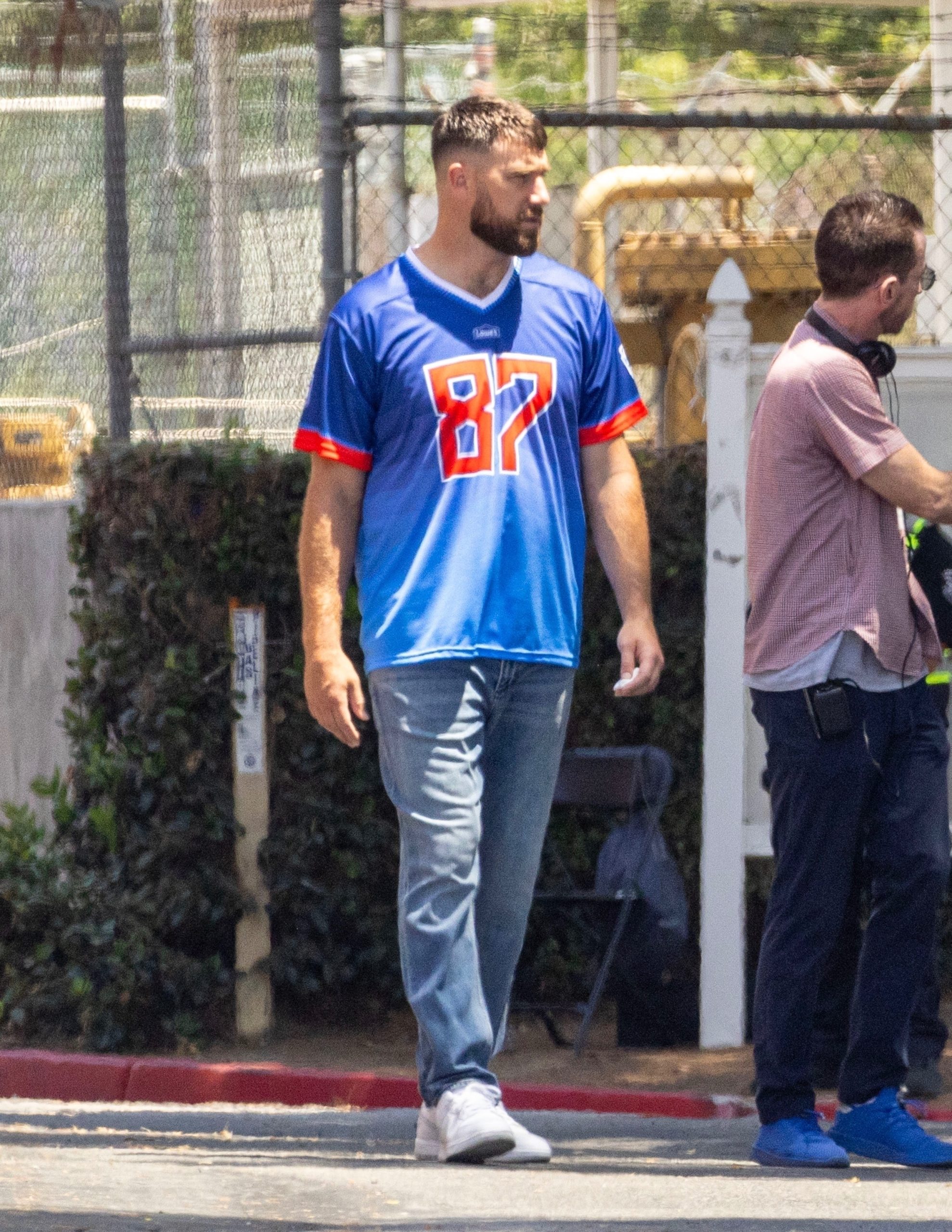 Travis Kelce was spotted filming an ad for Lowes