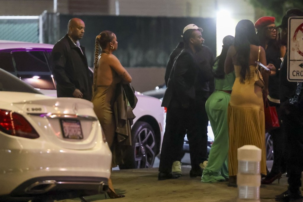 Travis Scott and Kayla Nicole are seen arriving at the Cheetahs Strip Club in LA.