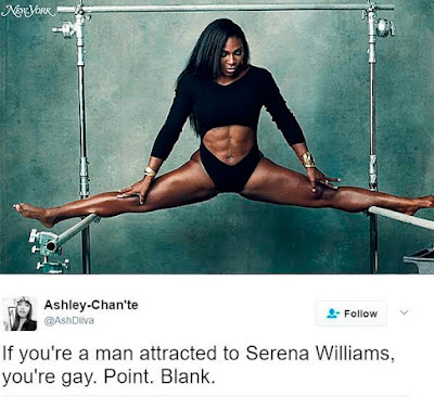 Americans blast Twitter user for saying any man attracted to Serena Williams is gay