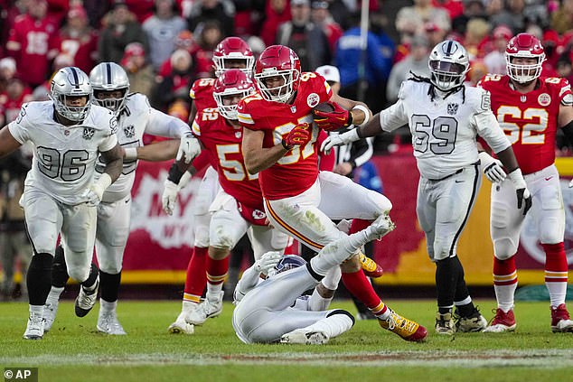 Kelce finished the game with seven receptions for 68 receiving yards for the Chiefs