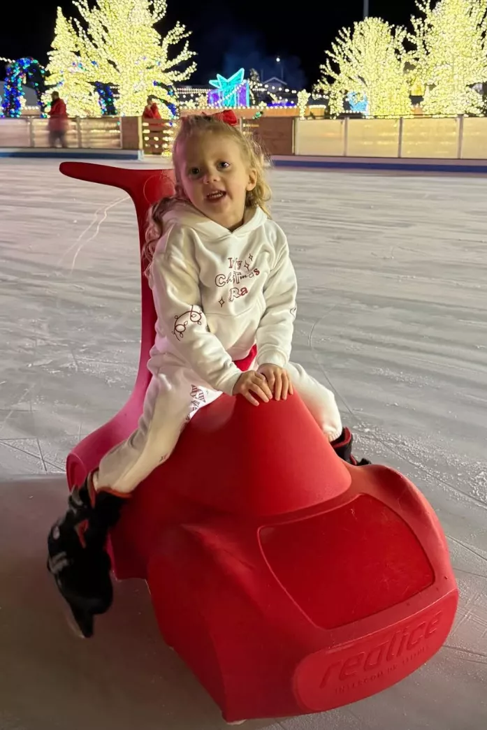 Brittany and Patrick Mahomes ice skating their kids