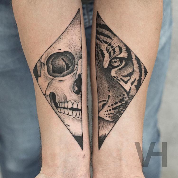 Symmetrical Tattoos by Valentin Hirsch