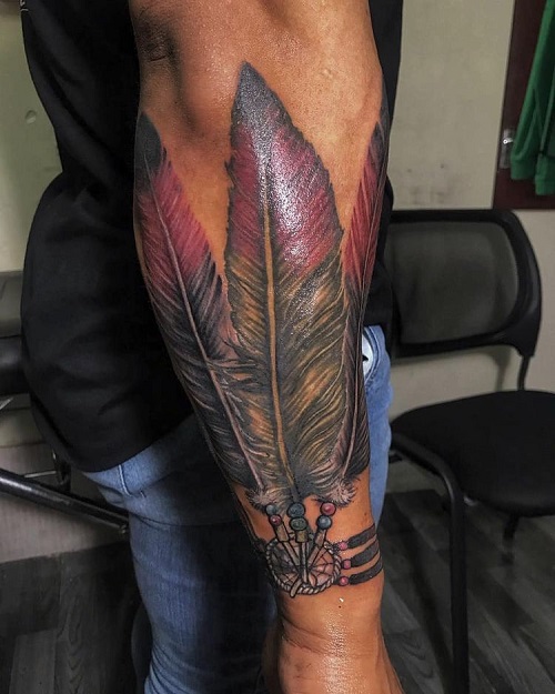 Native American Feather Tattoo