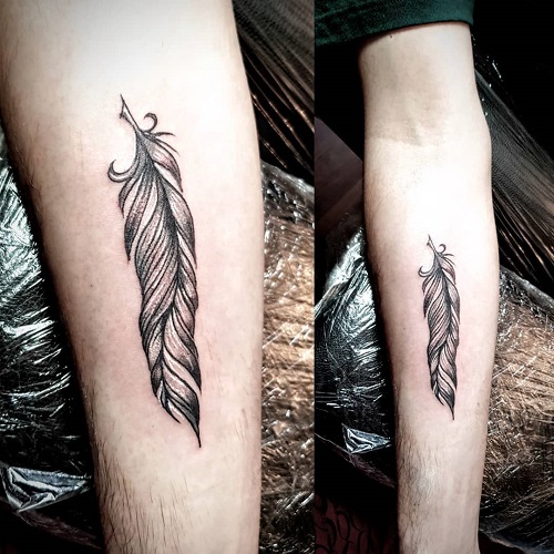 Simple Feather Tattoo