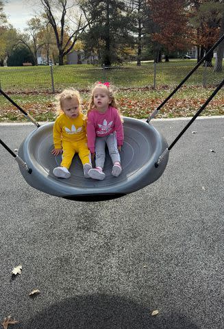 Brittany Mahomes/Instagram  Bronze and Sterling Mahomes on a park swing