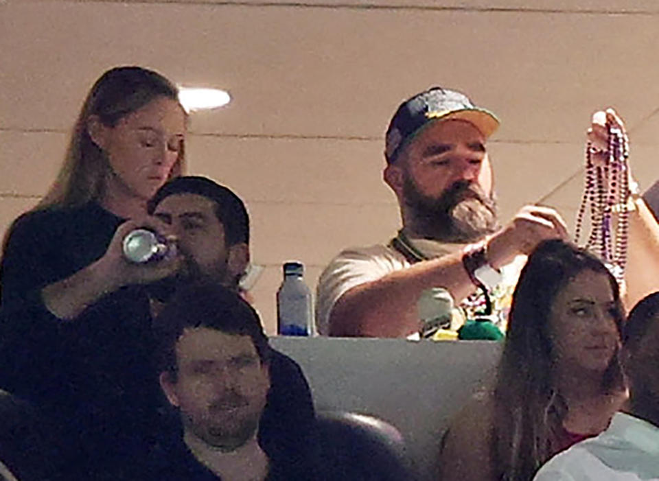 Kyle and her husband, Jason Kelce, also attended the Super Bowl with Swift. USA TODAY Sports via Reuters Con