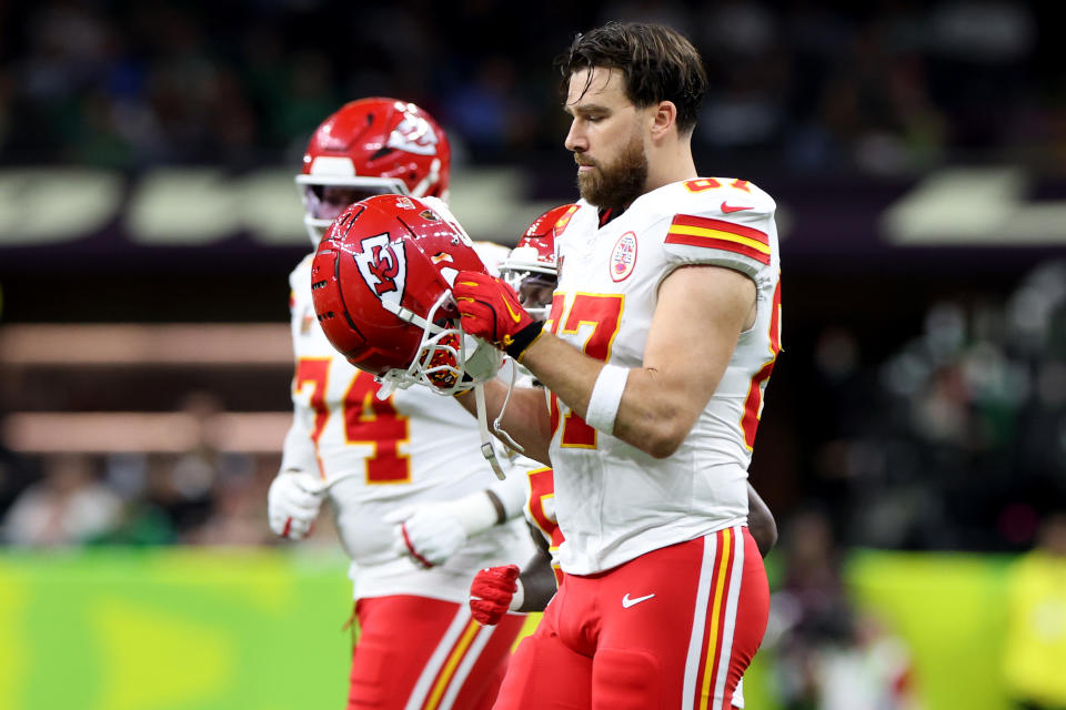 Kelce vaguely addressed the speculation on Wednesday’s episode of his “New Heights” podcast. Getty Images