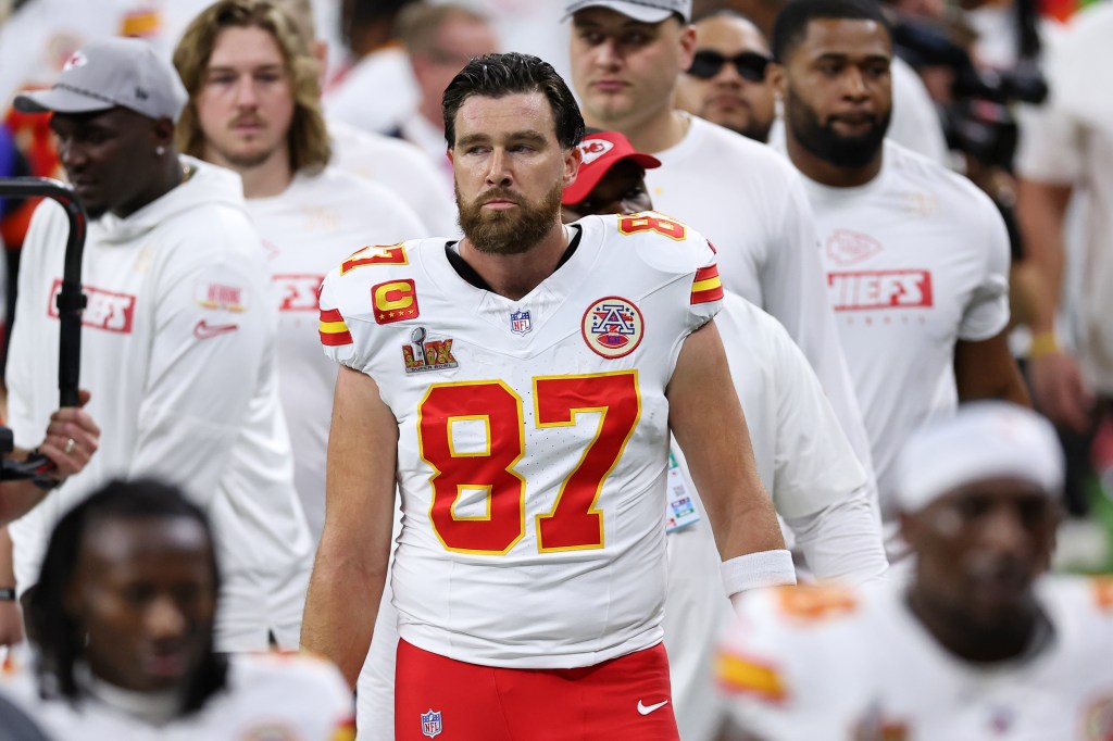 Travis Kelce at the 2025 Super Bowl.