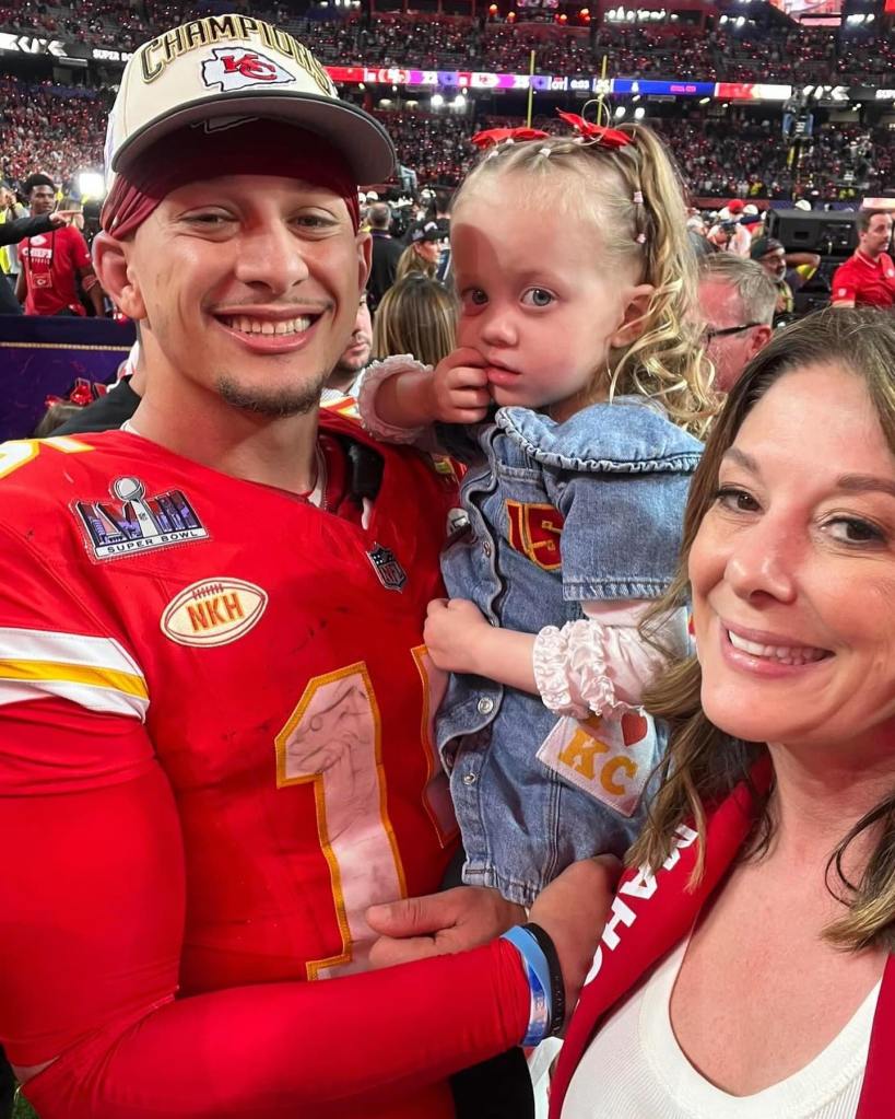 Patrick Mahomes and daughter via Instagram in February 2024