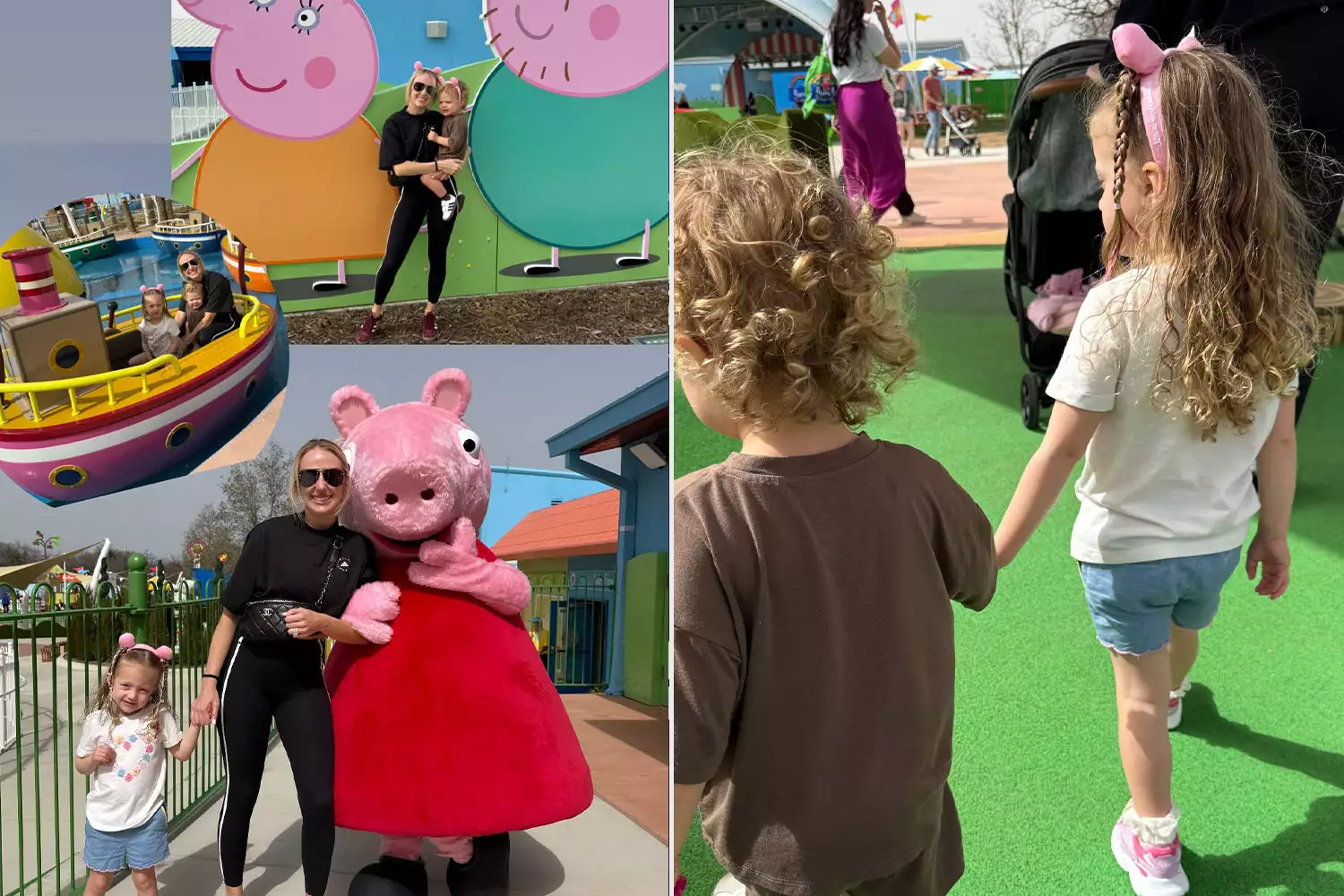 Brit mahomes takes her kids to peppa pig park