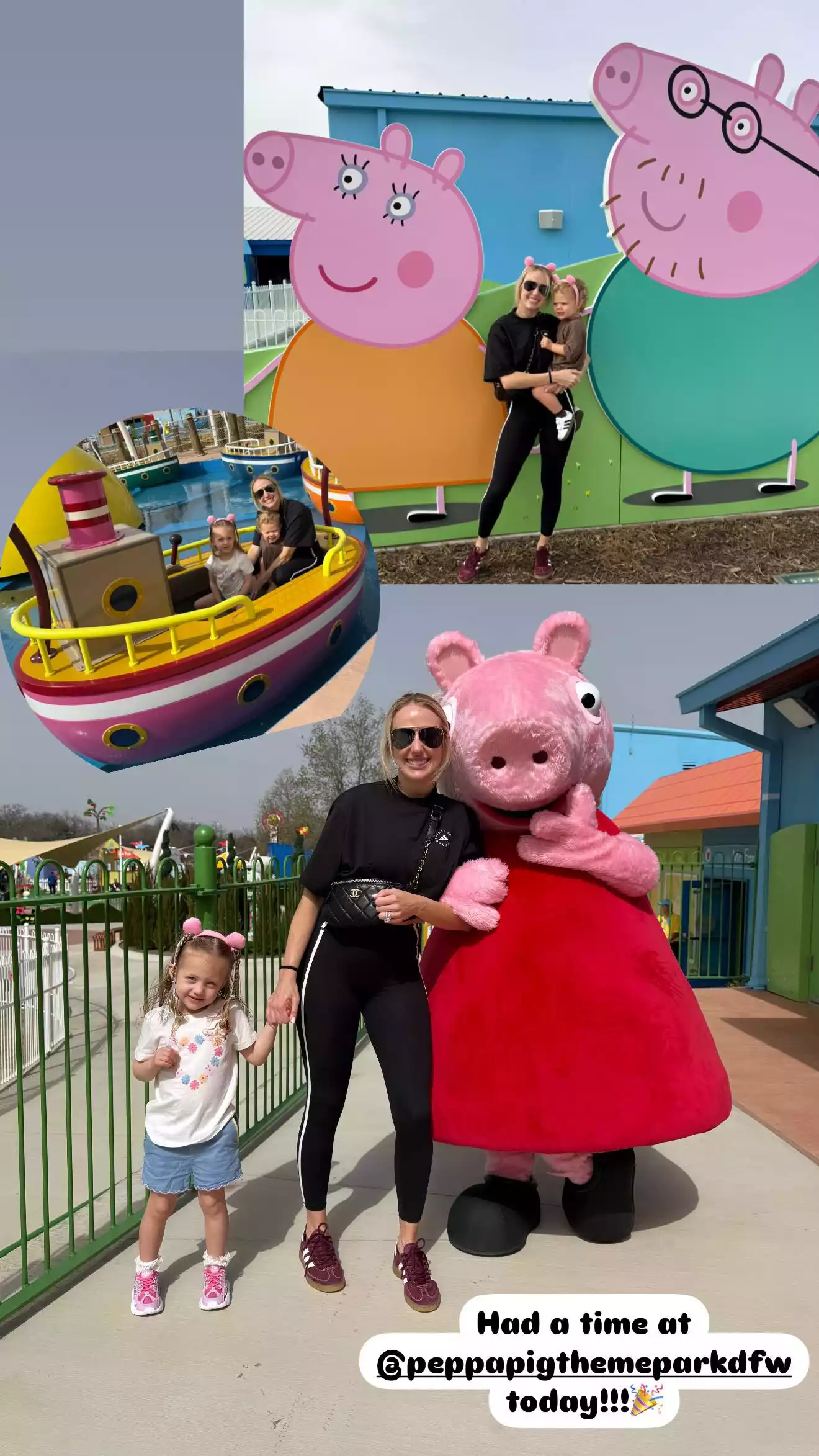 Brit mahomes takes her kids to peppa pig park