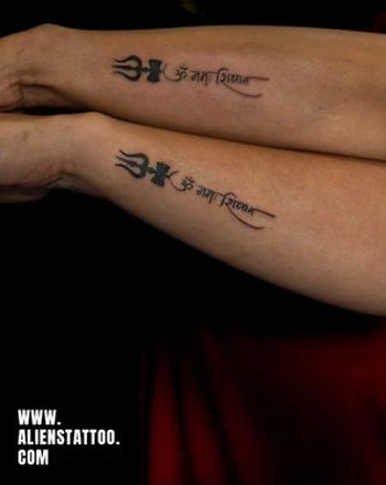 om namah shivay matching tattoo