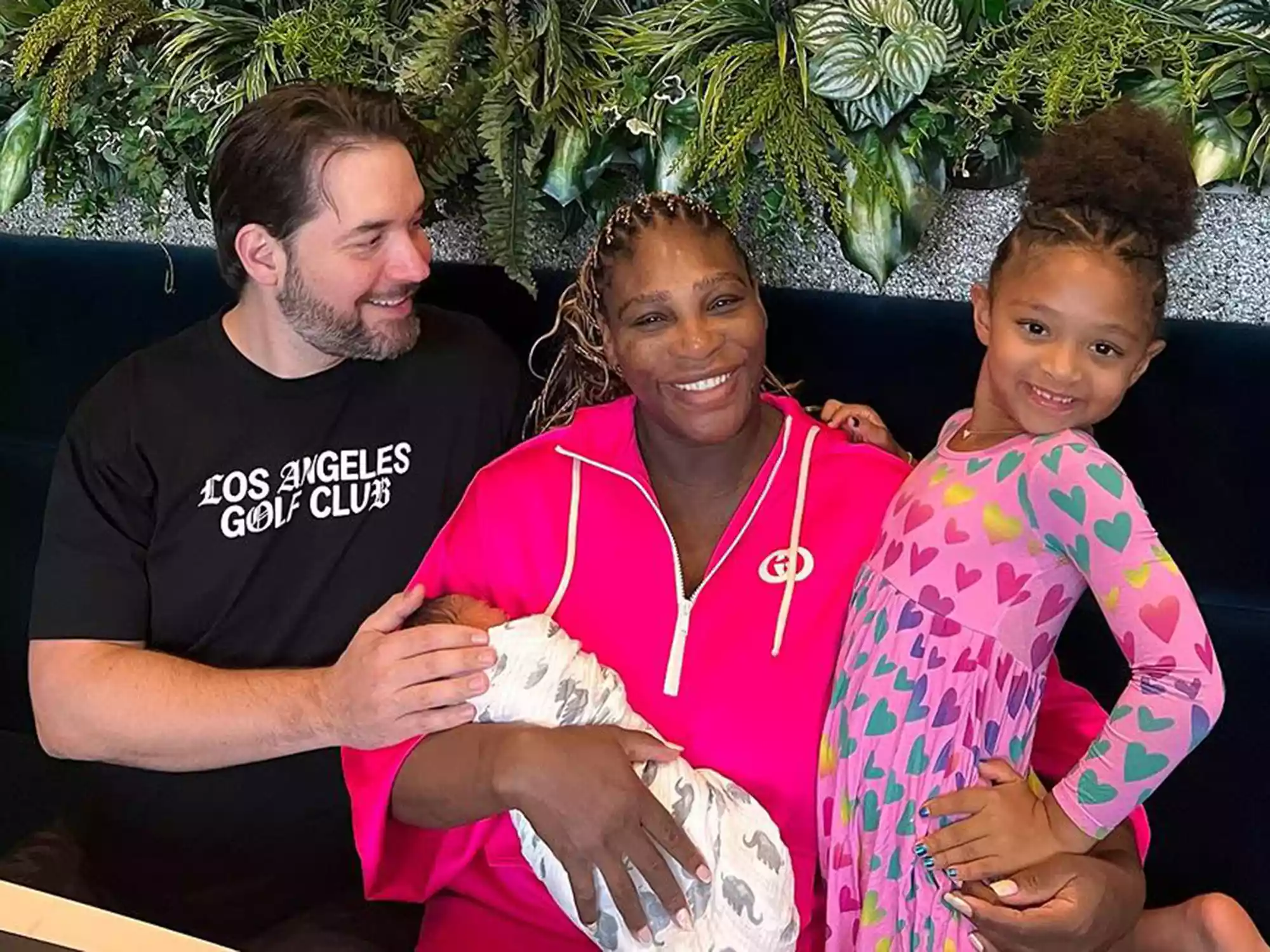 Alexis Ohanian Sr., Serena Williams, Alexis Olympia Ohanian Jr., and Adira Ohanian