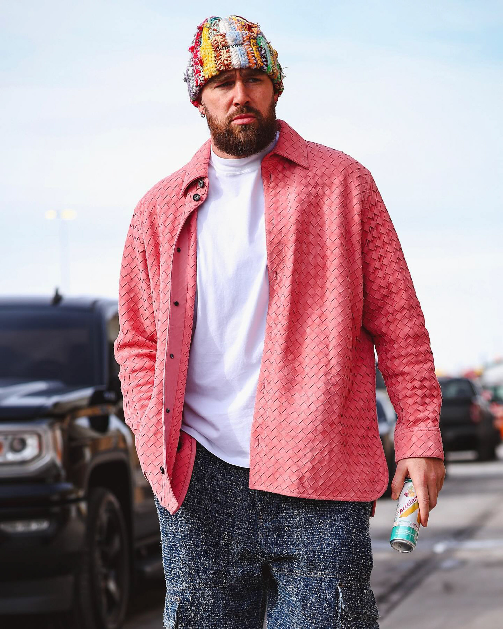 Travis Kelce in Kansas City in January 2025