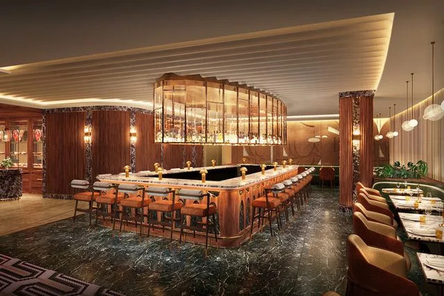 The Johnson Studio at Cooper Carry Renderings of Travis Kelce and Patrick Mahomes's restaurant, 1587 Prime