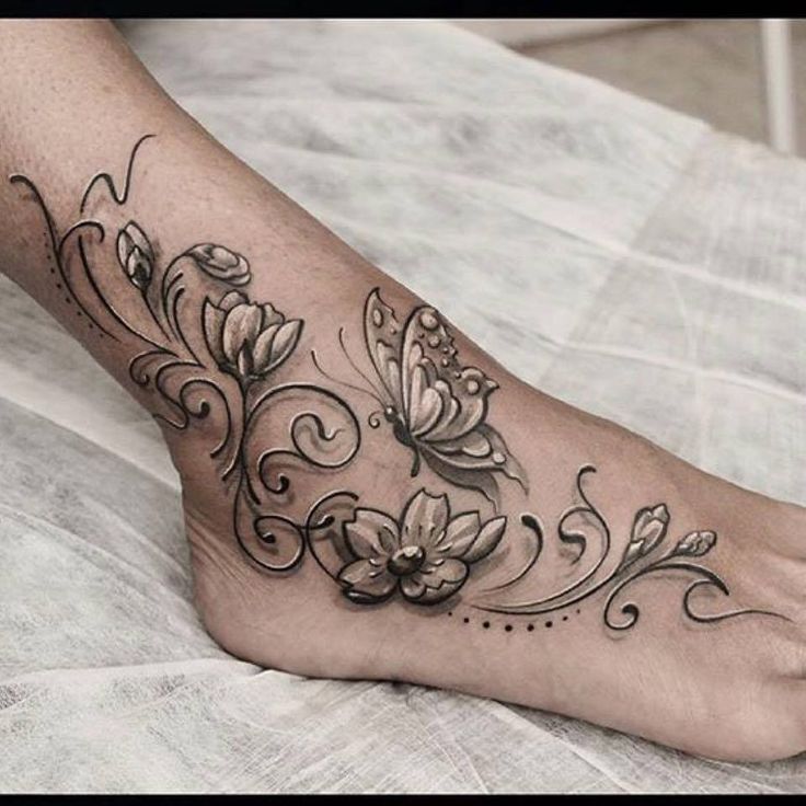 Graceful, graceful ankle tattoos bring feminine beauty