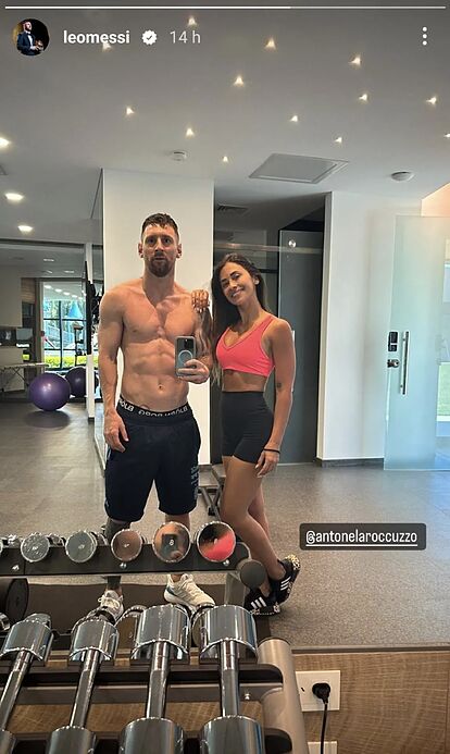 Messi looks jacked as he prepares for Inter Miami season in the gym with Antonela Roccuzzo | Marca