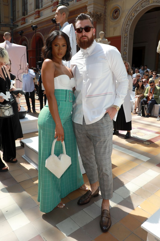 Kayla Nicole and Travis Kelce at Paris Fashion Week in June 2019