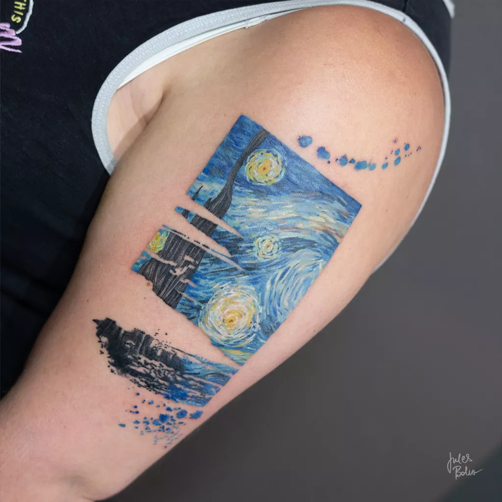 Art-Inspired Watercolor Tattoos