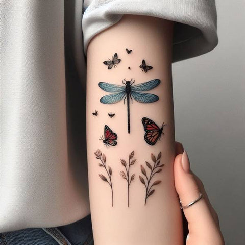 Butterfly And Dragonfly Tattoo 2