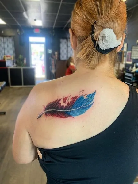 Colorful Feather Tattoo Colorful Feather Tattoo