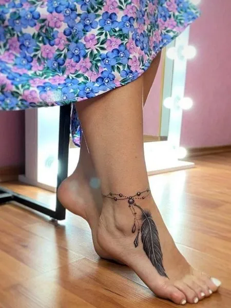Feather Ankle Tattoo Feather Ankle Tattoo