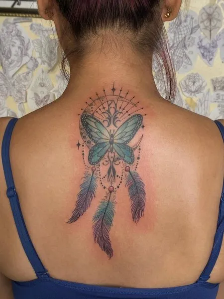 Feather Back Tattoo Feather Back Tattoo