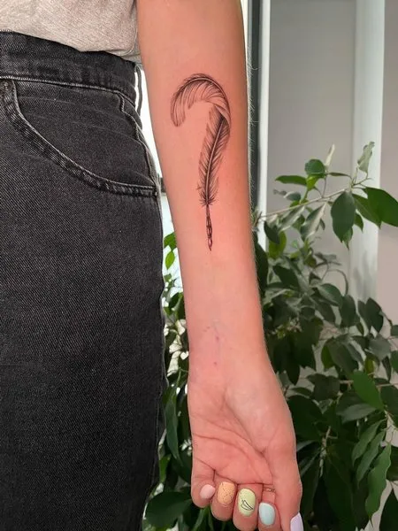 Feather Tattoo On Arm Feather Tattoo On Arm