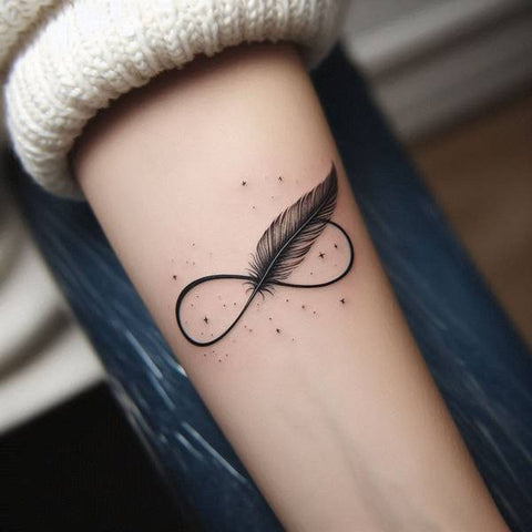 Infinity Feather Tattoo 1