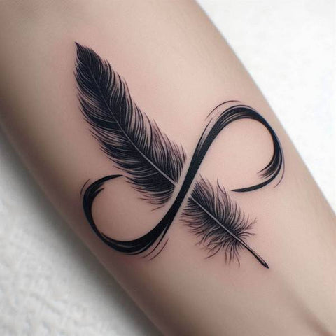 Infinity Feather Tattoo 2