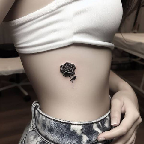 Small Black Rose Tattoo