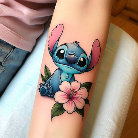 Stitch Tattoo with Flower 1