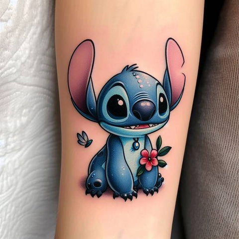 Stitch Tattoo with Flower 2
