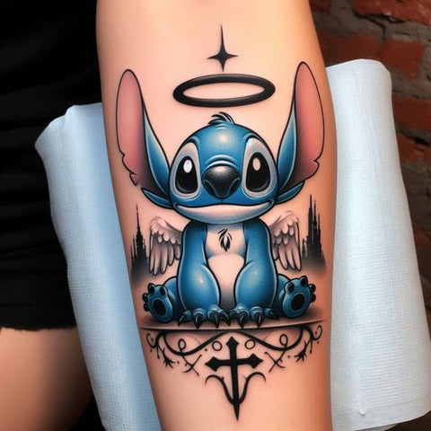 Stitch and Angel Tattoo 1