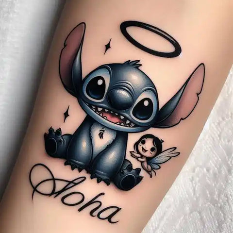Stitch and Angel Tattoo 2