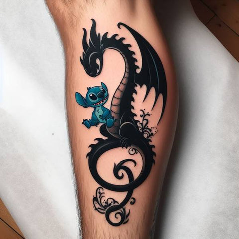 Stitch and Toothless Tattoo 2