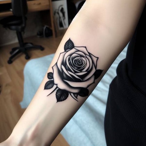 The Black and White Rose Tattoo 1