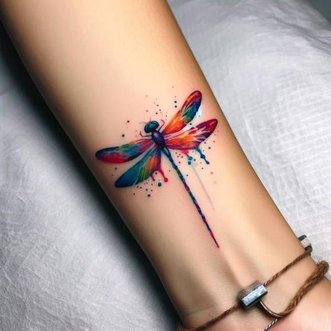 Watercolor Dragonfly Tattoo 1