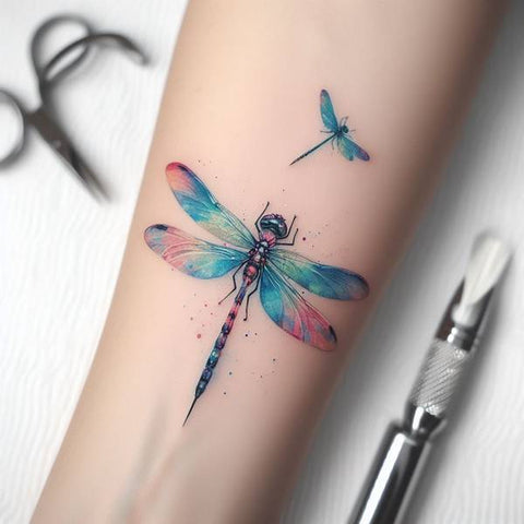 Watercolor Dragonfly Tattoo 2