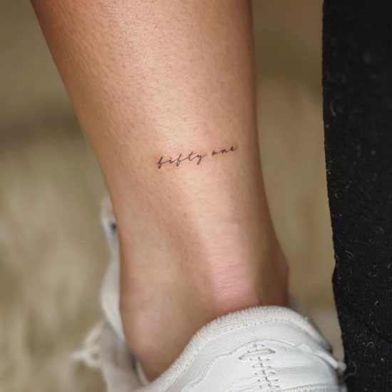 ankle quote tattoo placement