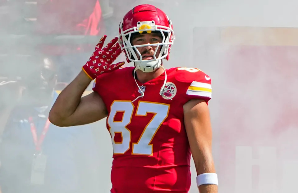 Kansas City Chiefs tight end Travis Kelce at Arrowhead Stadium.Denny Medley-Imagn Images