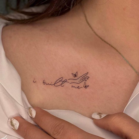 collarbone quote tattoo