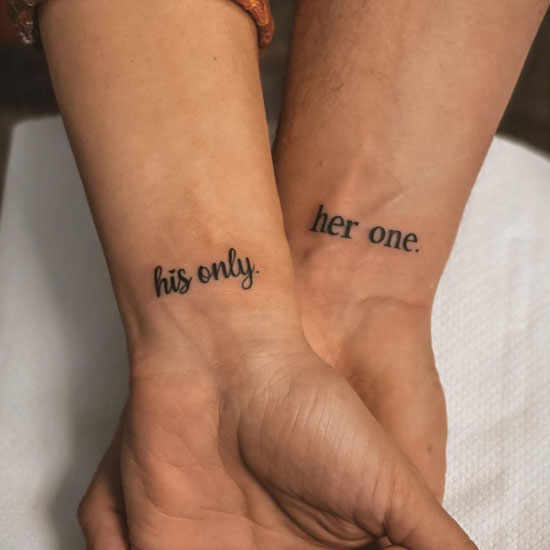 duo quote wrist tattoo