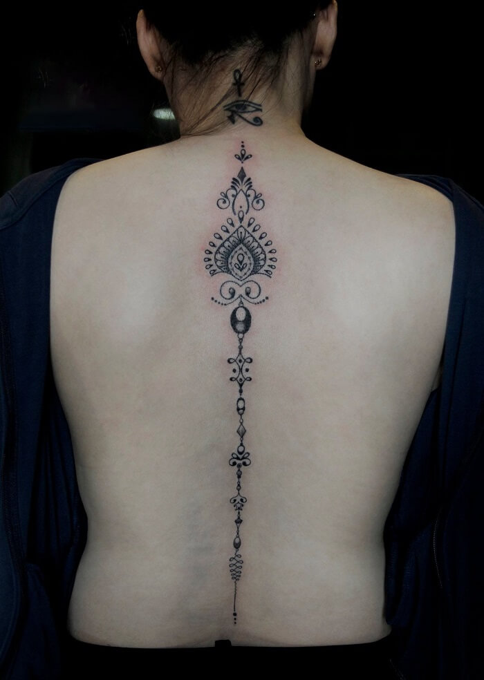 Beautiful tattoos for women on the back: \